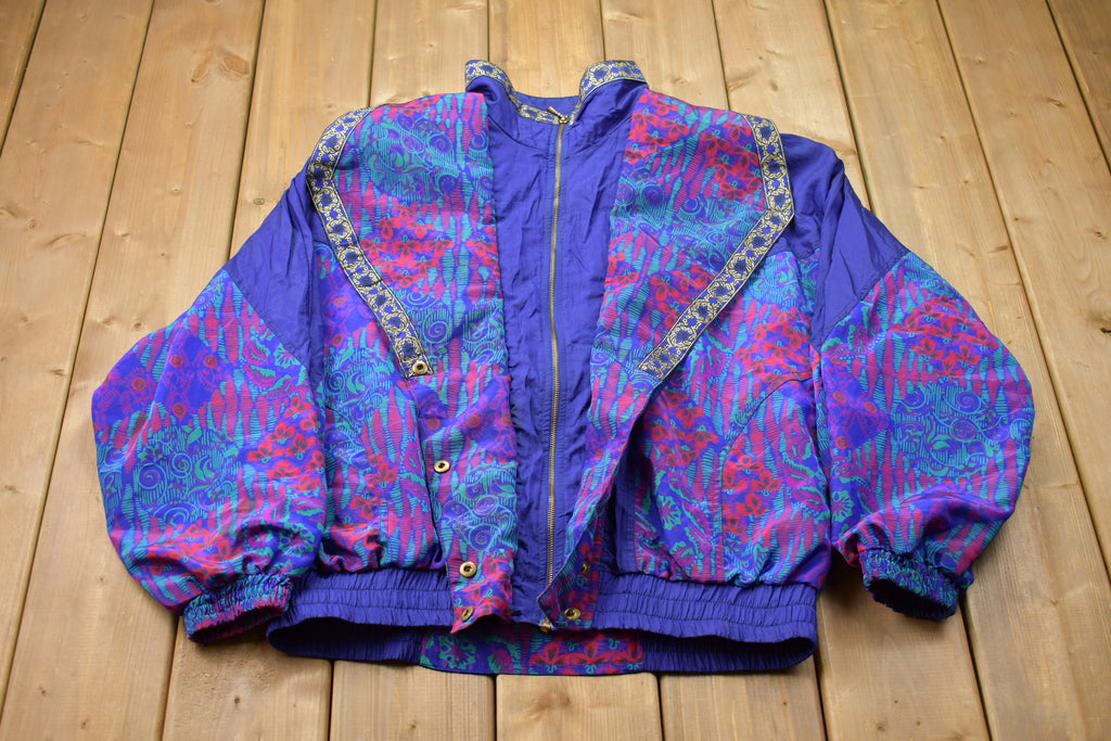 Vintage 1990s Lavon Floral Windbreaker Jacket