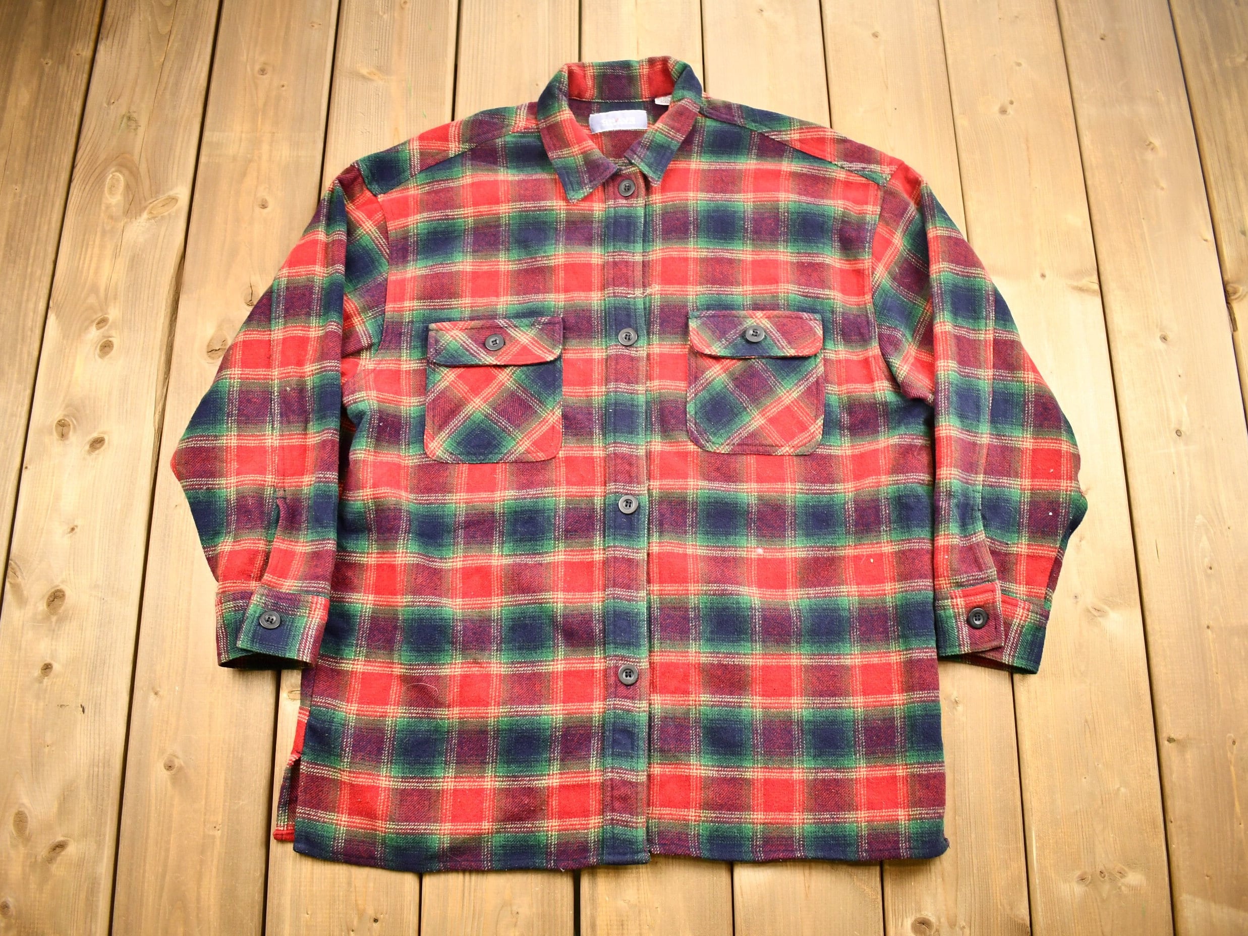 Vintage 1980s Chaus Jeanswear Button Up Plaid Shirt