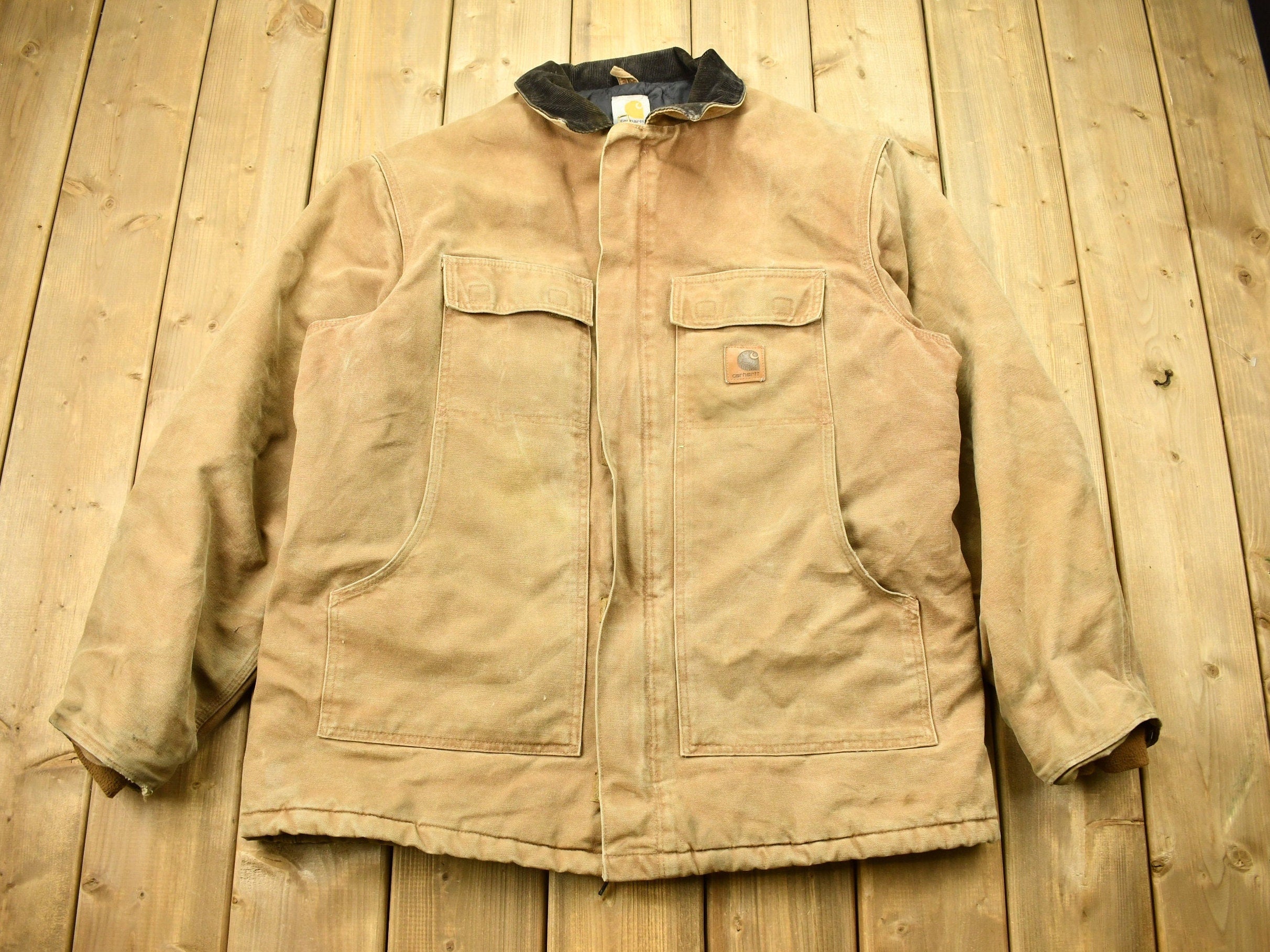 Vintage 1990s Beige Carhartt Work Jacket