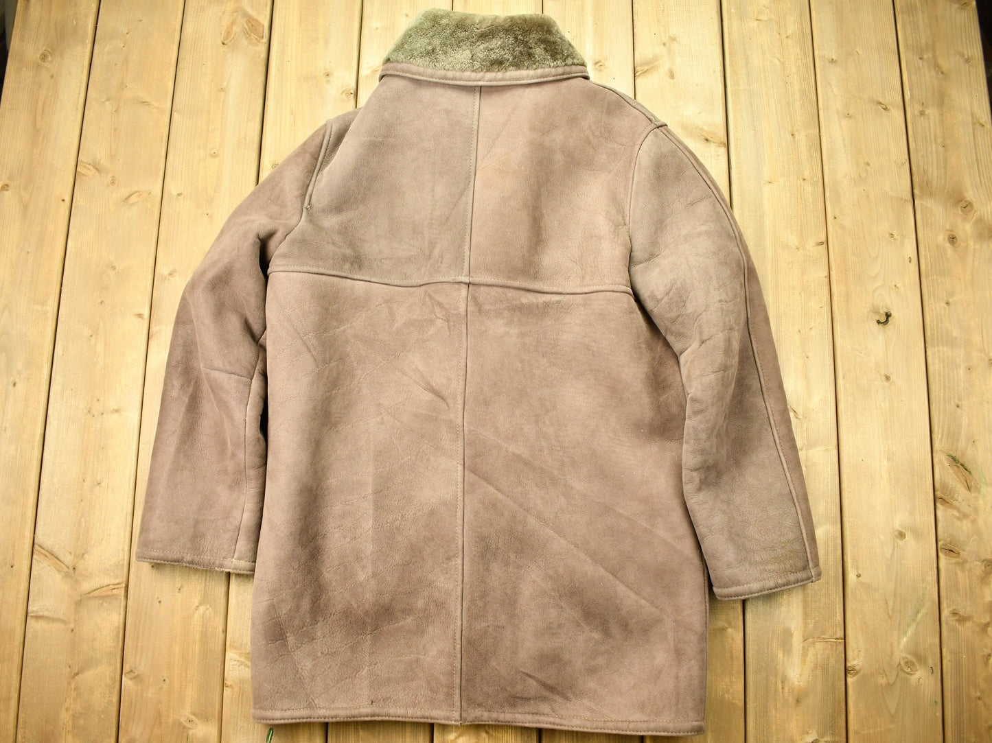 Vintage 1980s The Sheep Skin Shop Shearling Leather Coat / Winter Outerwear / Norm Thompson / Full Length / Made In USA / Suede