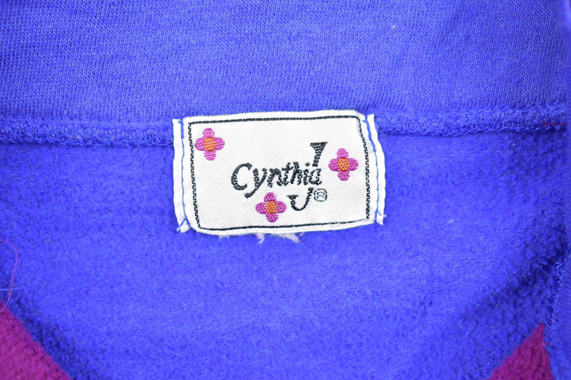 Vintage 1990s Cynthia J Floral Design Quarter Zip Sweatshirt