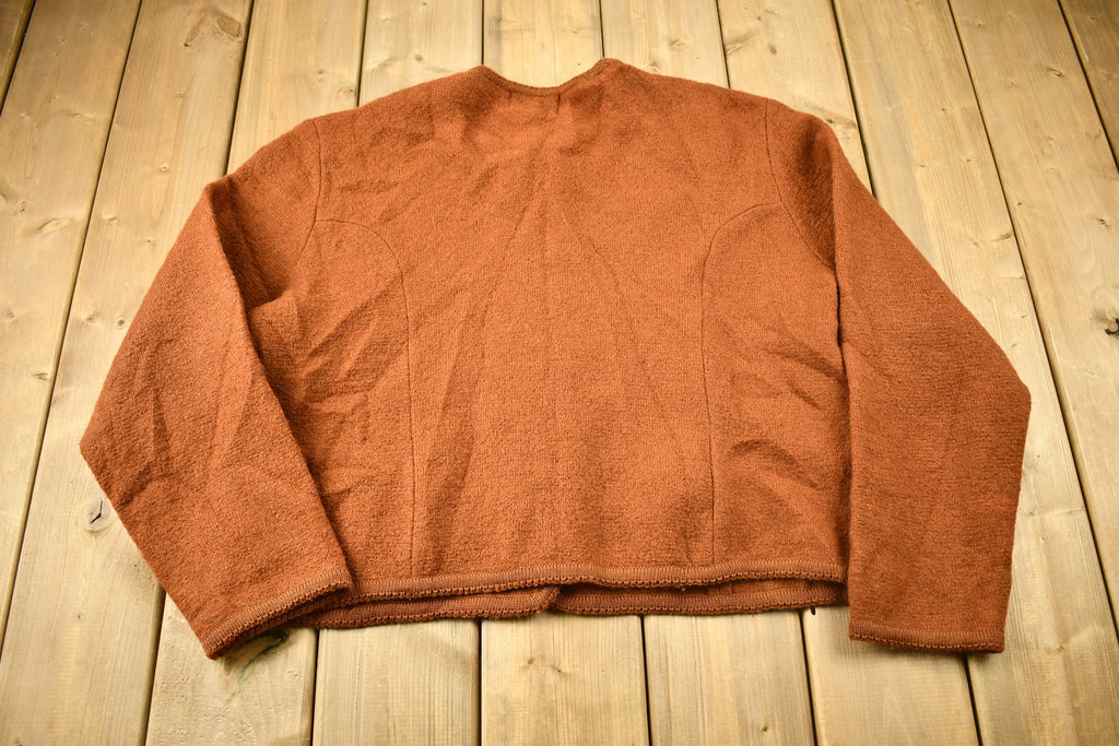 Vintage 1960s Tally-Ho Creation 100% Wool Knit Cardigan Sweater