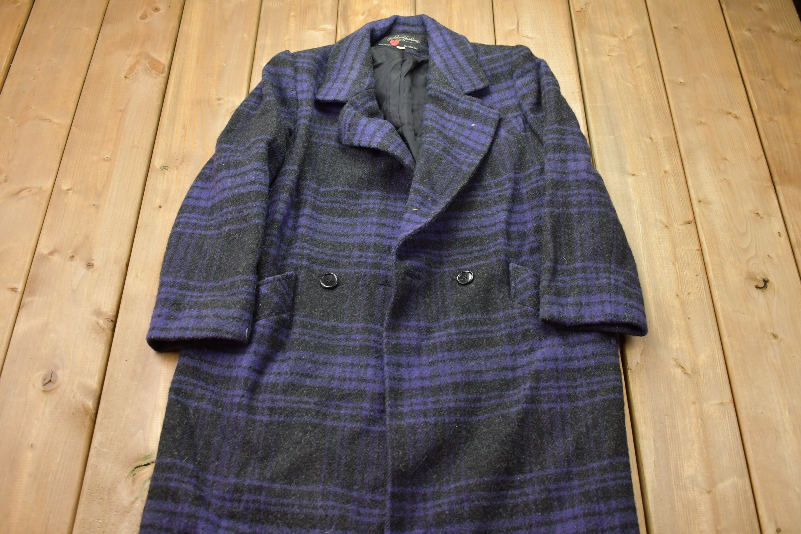 Vintage 1990s 100% Wool Plaid Jacket