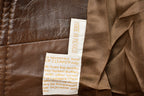 Vintage 1970s Leather Trench Coat With Fox Fur Collar