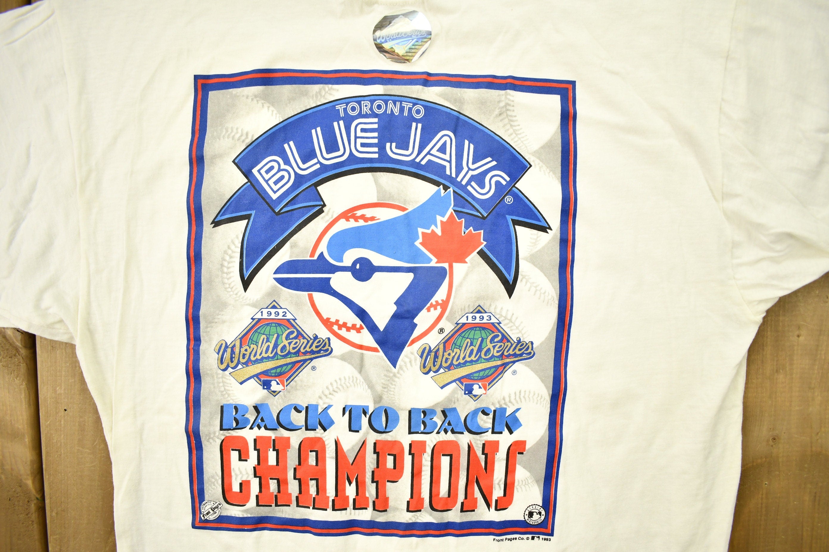 Vintage 1993 Toronto Blue Jays MLB Back To Back World Series Champions T-Shirt