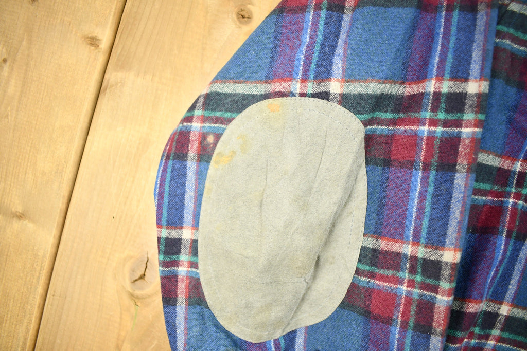 Vintage 1960s Pendleton Plaid Flannel Button Up Shirt