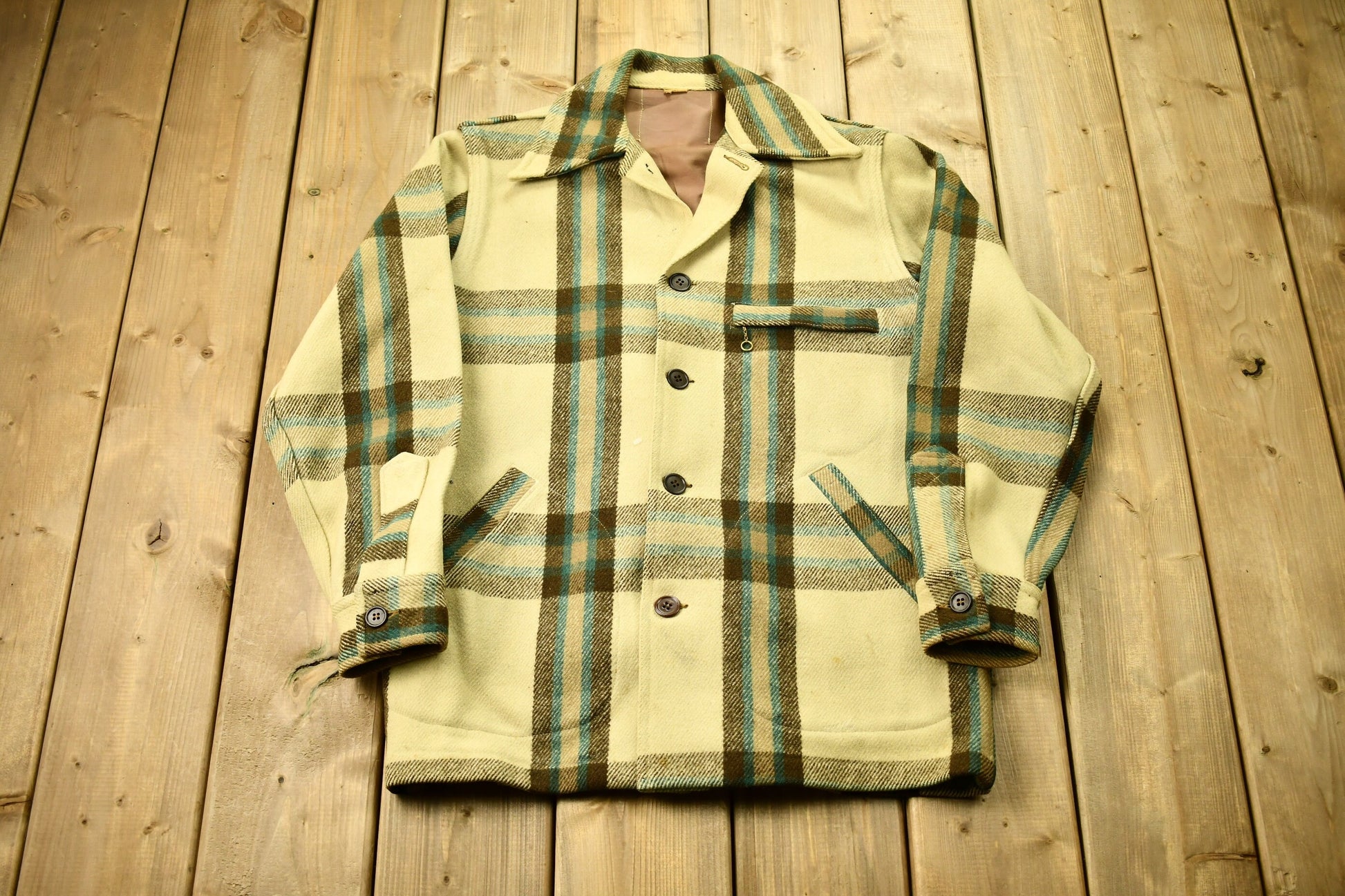 Vintage 1950s Plaid Wool Jacket