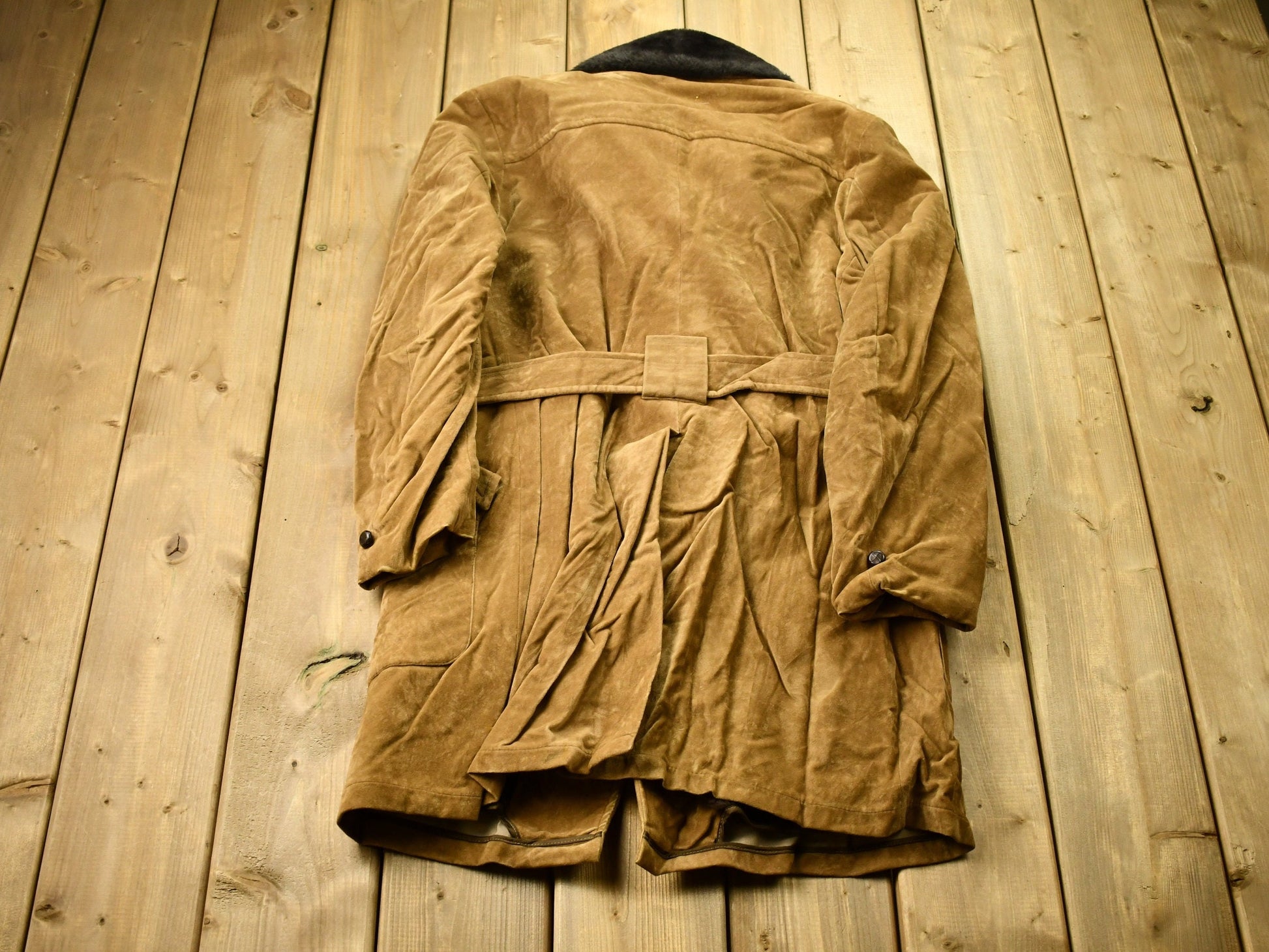 Vintage 1970s Brown Corduroy Trench Coat
