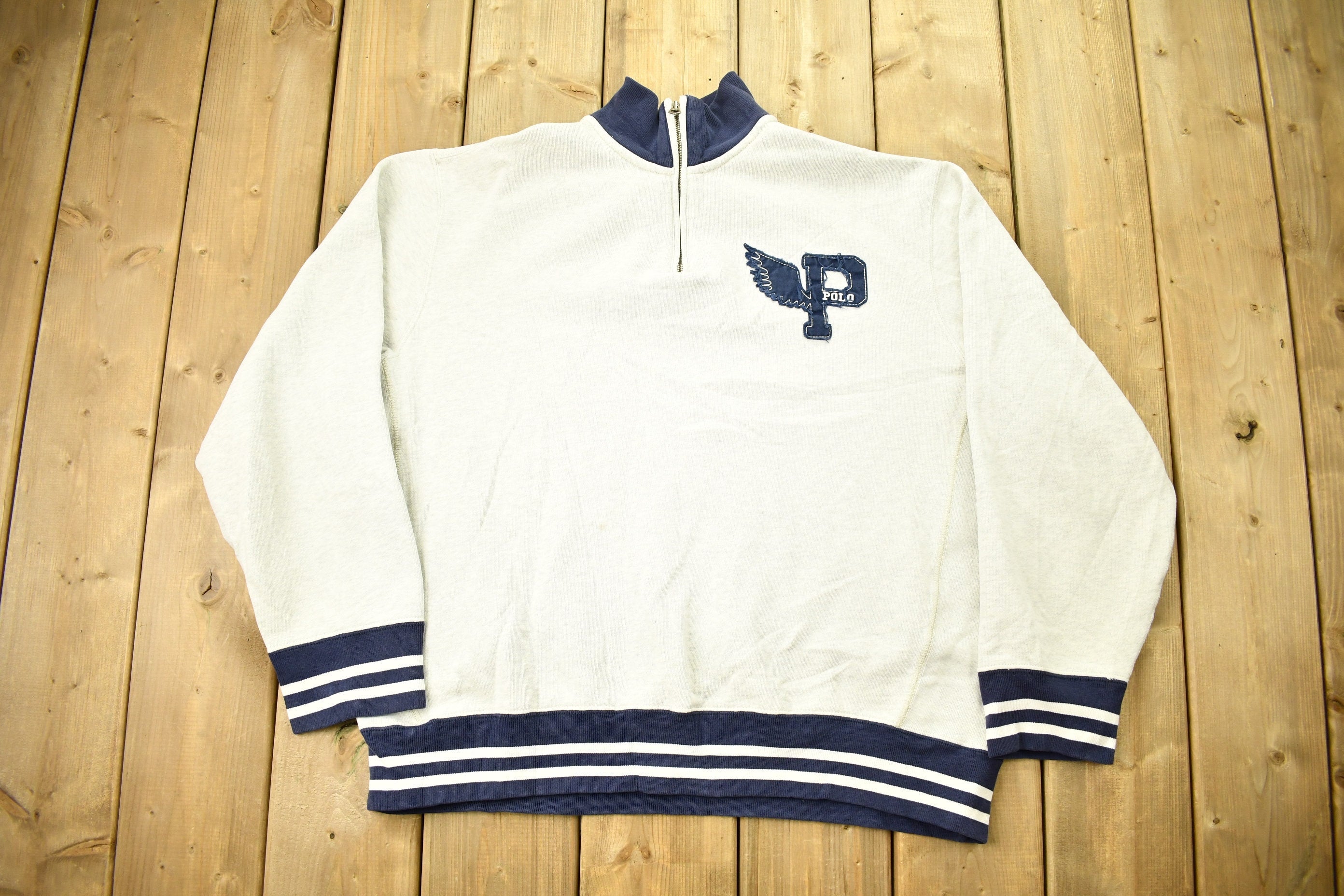 Vintage 1990s Polo Ralph Lauren P-Wing Quarter Zip Sweatshirt