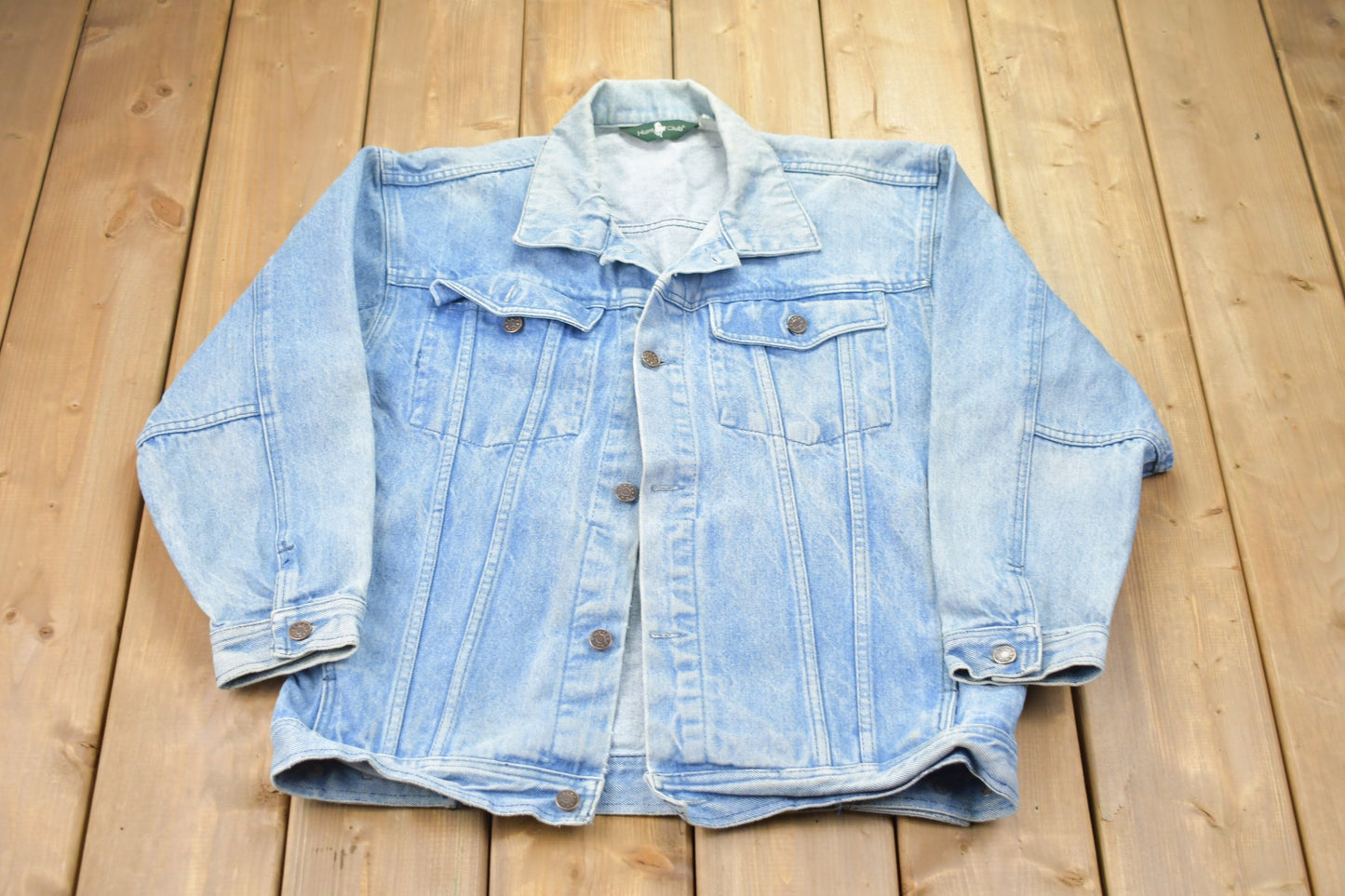 Vintage 1990s Hunt Club Denim Jean Jacket / Vintage Denim / Streetwear / Vintage Fall Outerwear / Fall Jacket / Hunt Club Denim / Light Wash