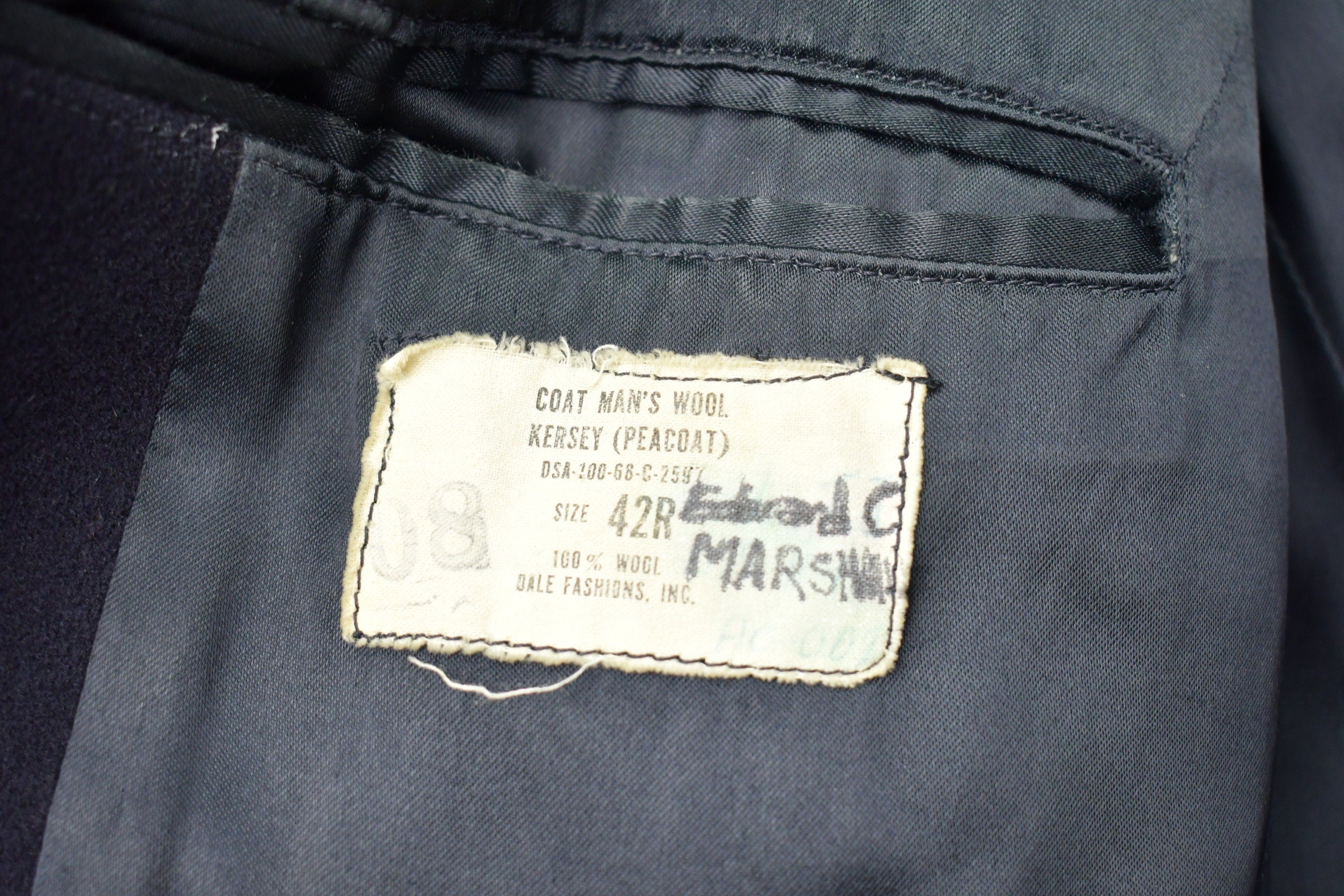 Vintage 1960s Military Wool Pea Coat