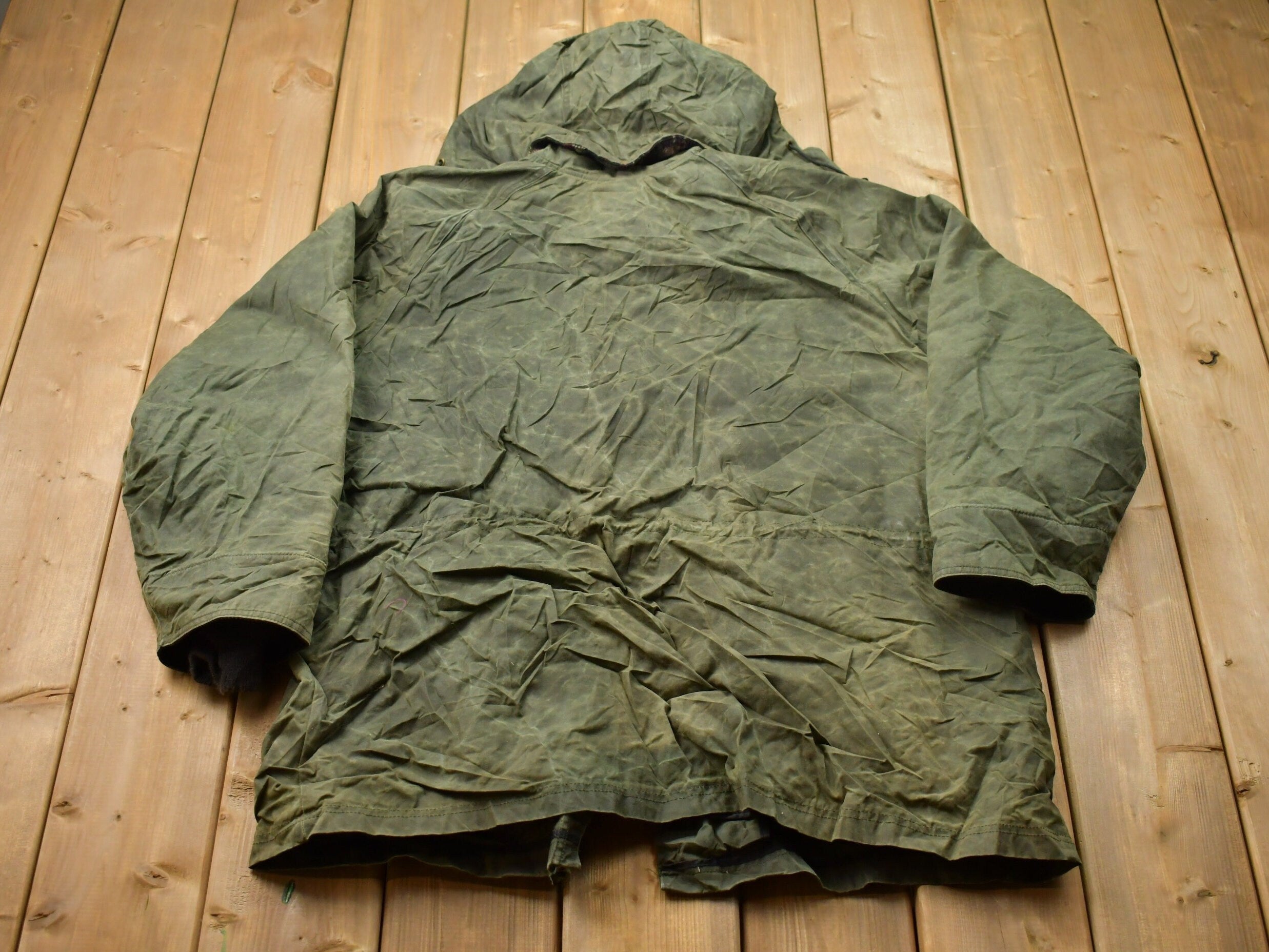 Vintage 1990s 1Woolrich Wax Blanket Lined Jacket