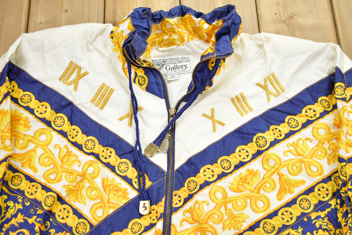 Vintage 1980s Gallery All Over Print Windbreaker Jacket / Moroccan / Athletic Spring Summer Sportswear / Streetwear / Athleisure