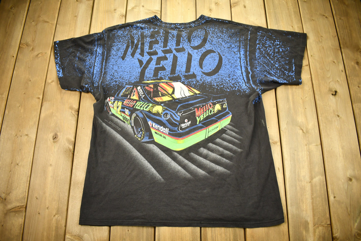 Vintage 1994 Kyle Petty Mello Yello All Over Print NASCAR T-Shirt / Single Stitch / NASCAR Racing Tee / Made In USA / 90s Streetwear