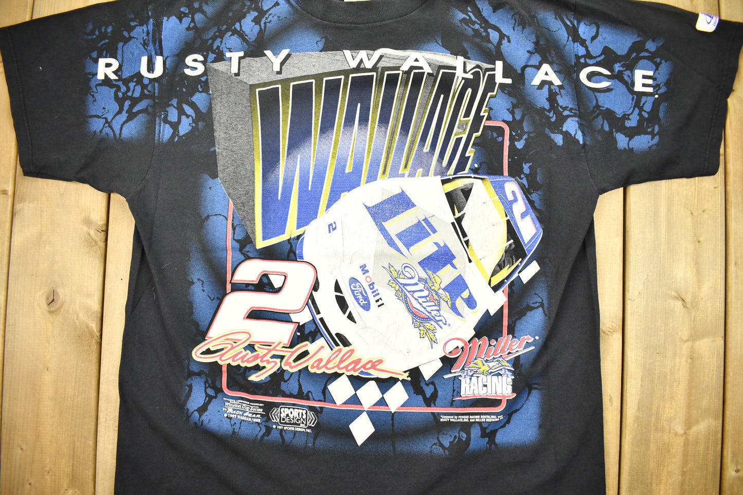 Vintage 1997 Rusty Wallace All Over Print  NASCAR T-Shirt / Logo Athletic / NASCAR Racing / 90s Streetwear / Athleisure / Sportswear