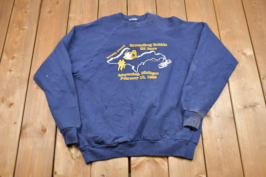 Vintage 1996 Groundhog's Day Race Crewneck Sweatshirt / 90s Crewneck / Souvenir / Athleisure / Streetwear / Workout Clothes