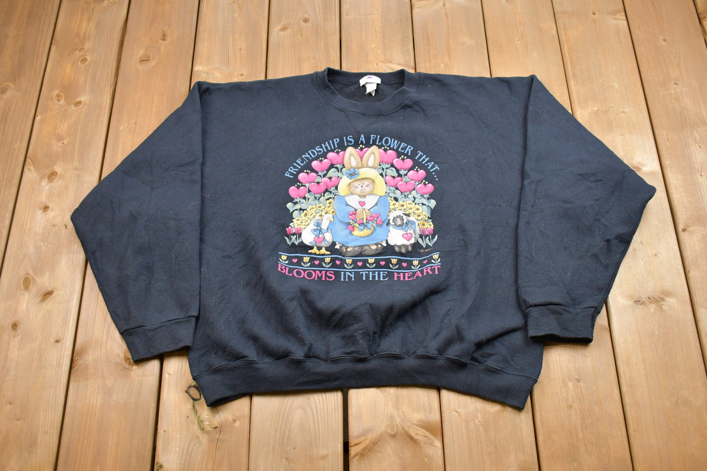 Vintage 1990s Pro Spirit Friendship Crewneck Sweatshirt / Made in the USA / 90s Crewneck / Souvenir / Athleisure / Streetwear / Friends