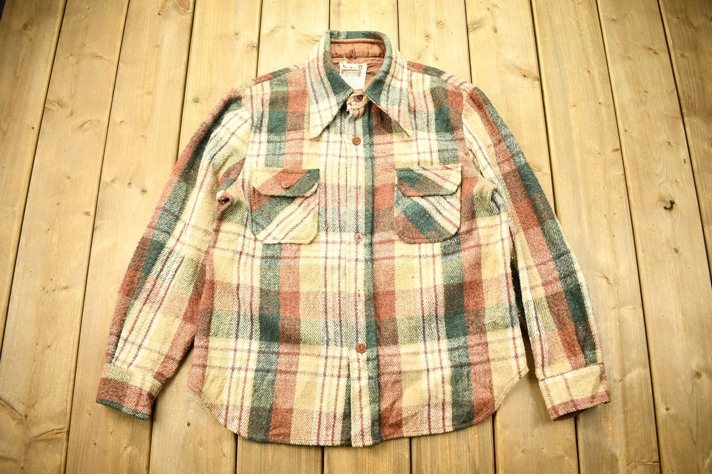 Vintage 1970s Montgomery Ward Button Up Flannel Sweater / Vintage Button Up / True Vintage / Earth Tones / Casual Shirt / Formal Shirt