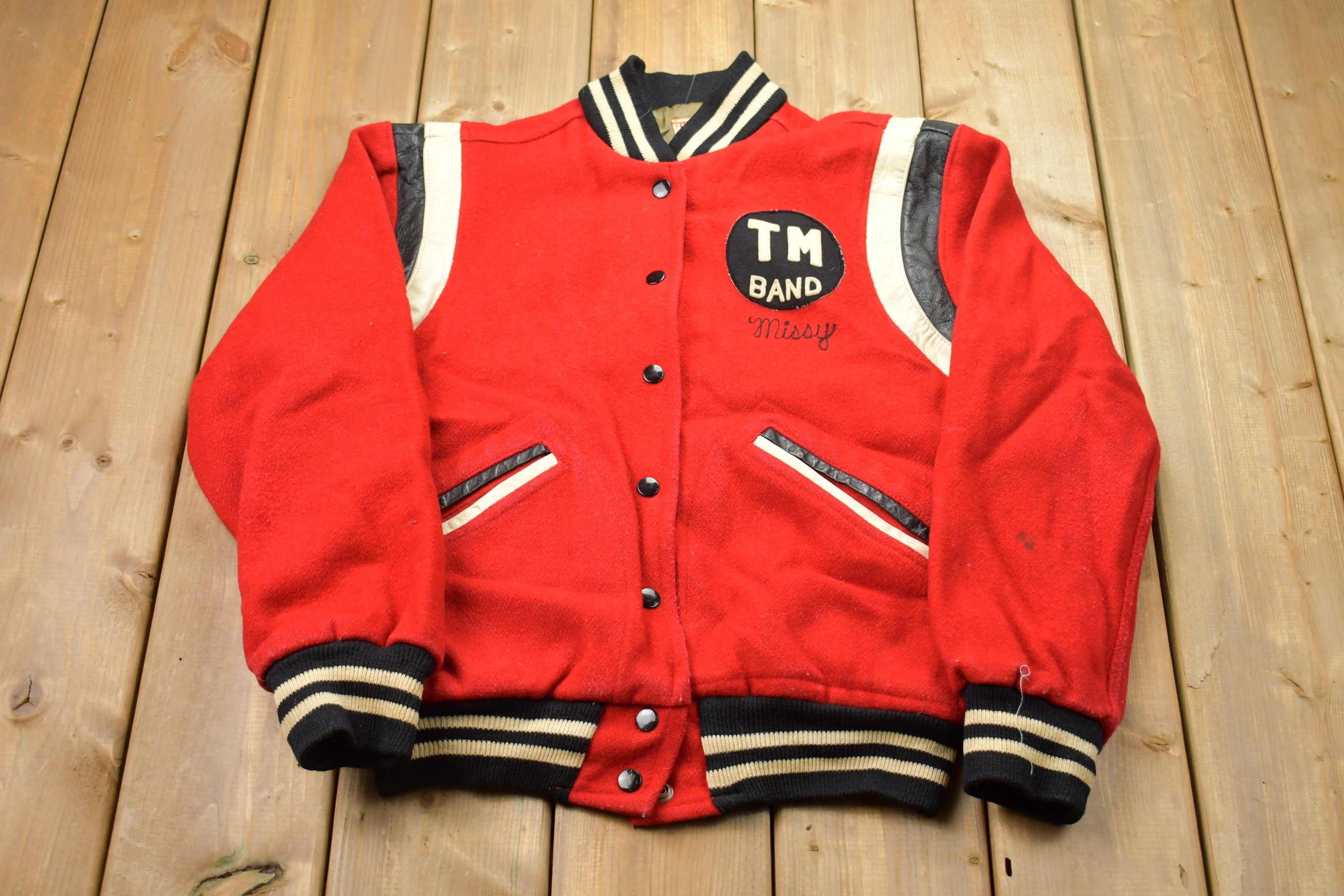 Vintage 1950s Wilson TM Band Leather Varsity Jacket