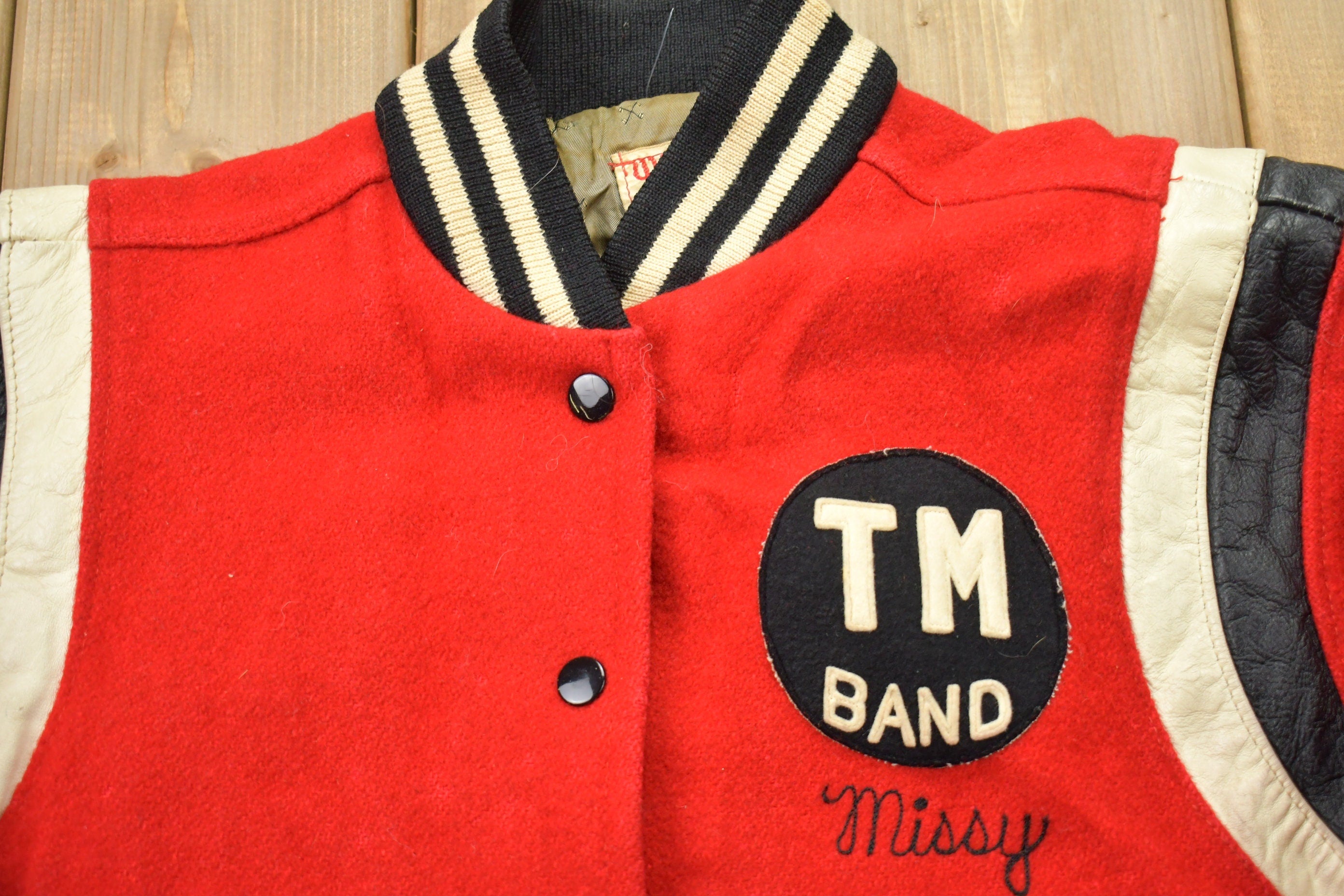 Vintage 1950s Wilson TM Band Leather Varsity Jacket