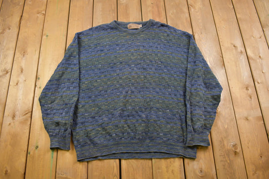 Vintage Shenan Doa Knitted Sweater / Made in USA / Vintage 90s Crewneck / Pattern Sweater / Outdoor / Hand Knit / Pullover Sweatshirt