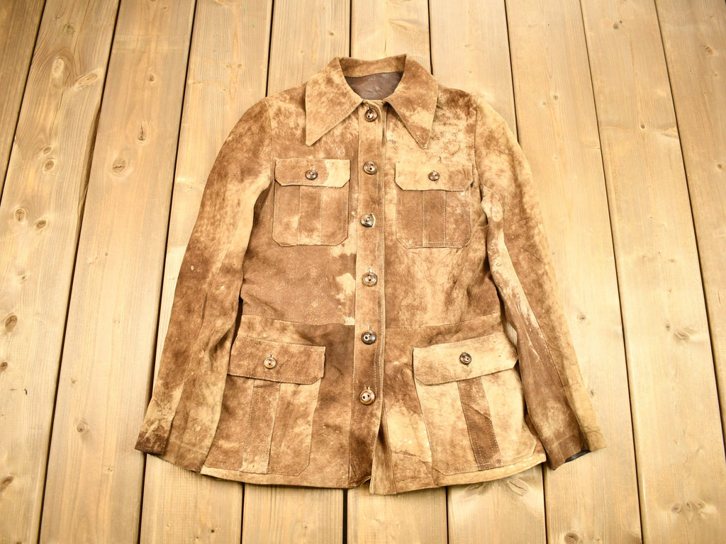 Vintage 1970s Brown Suede Button Up Shirt