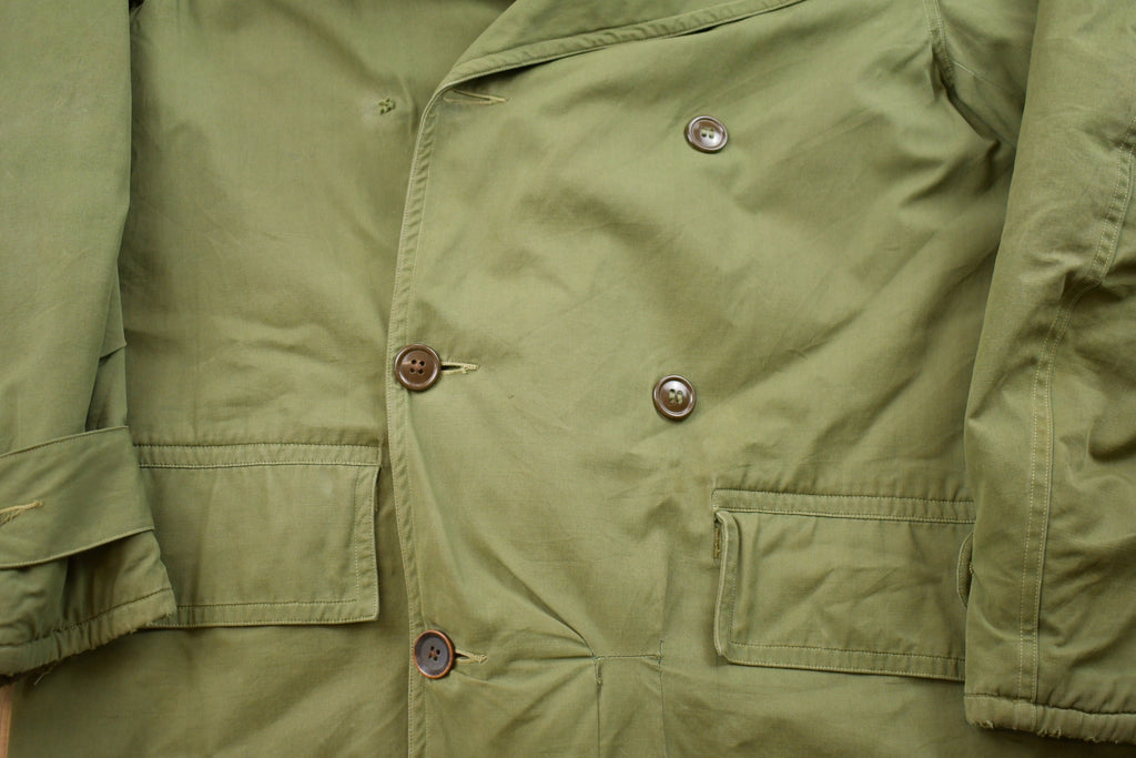 Vintage 1960s Military Double Breasted Overcoat