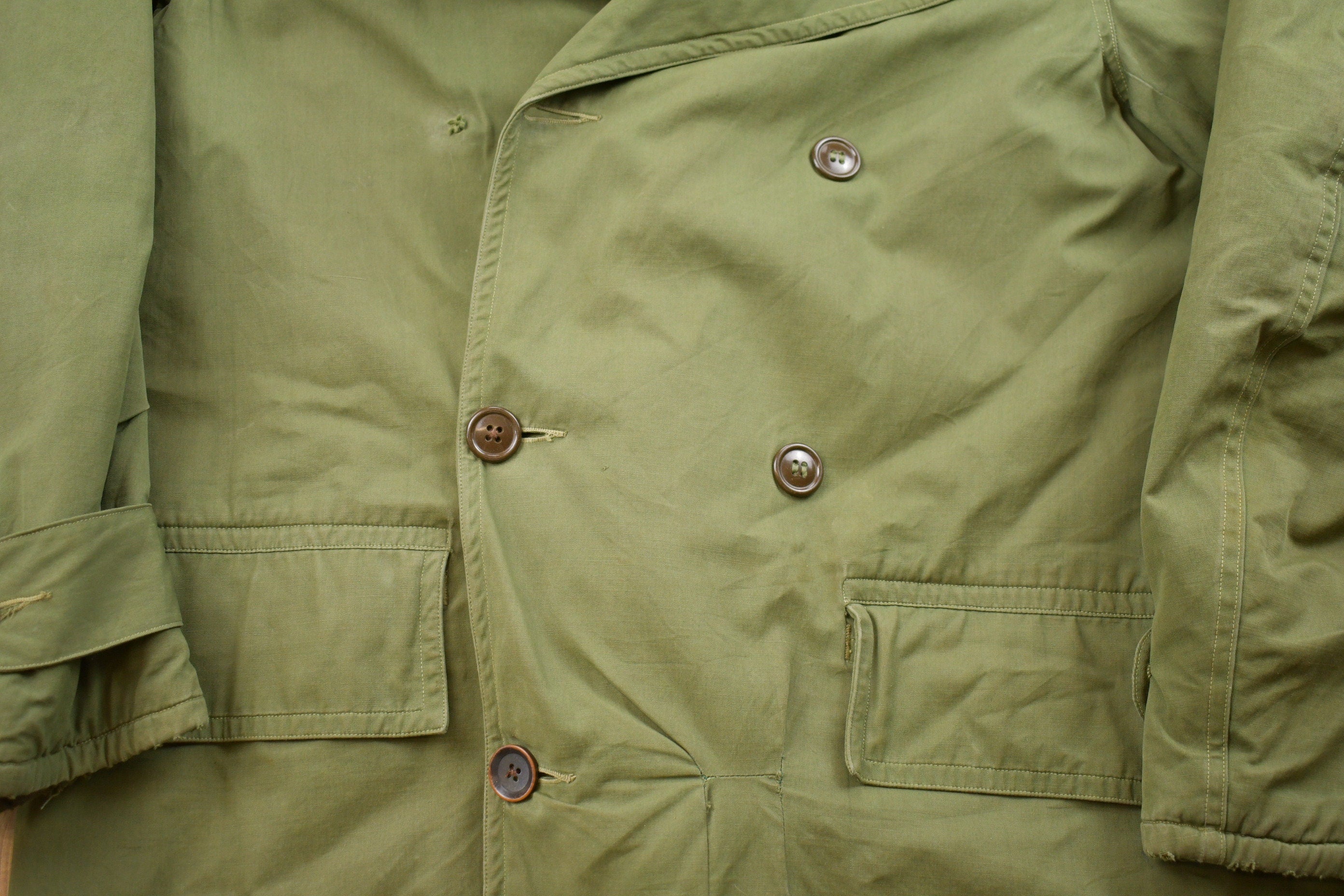 Vintage 1960s Military Double Breasted Overcoat