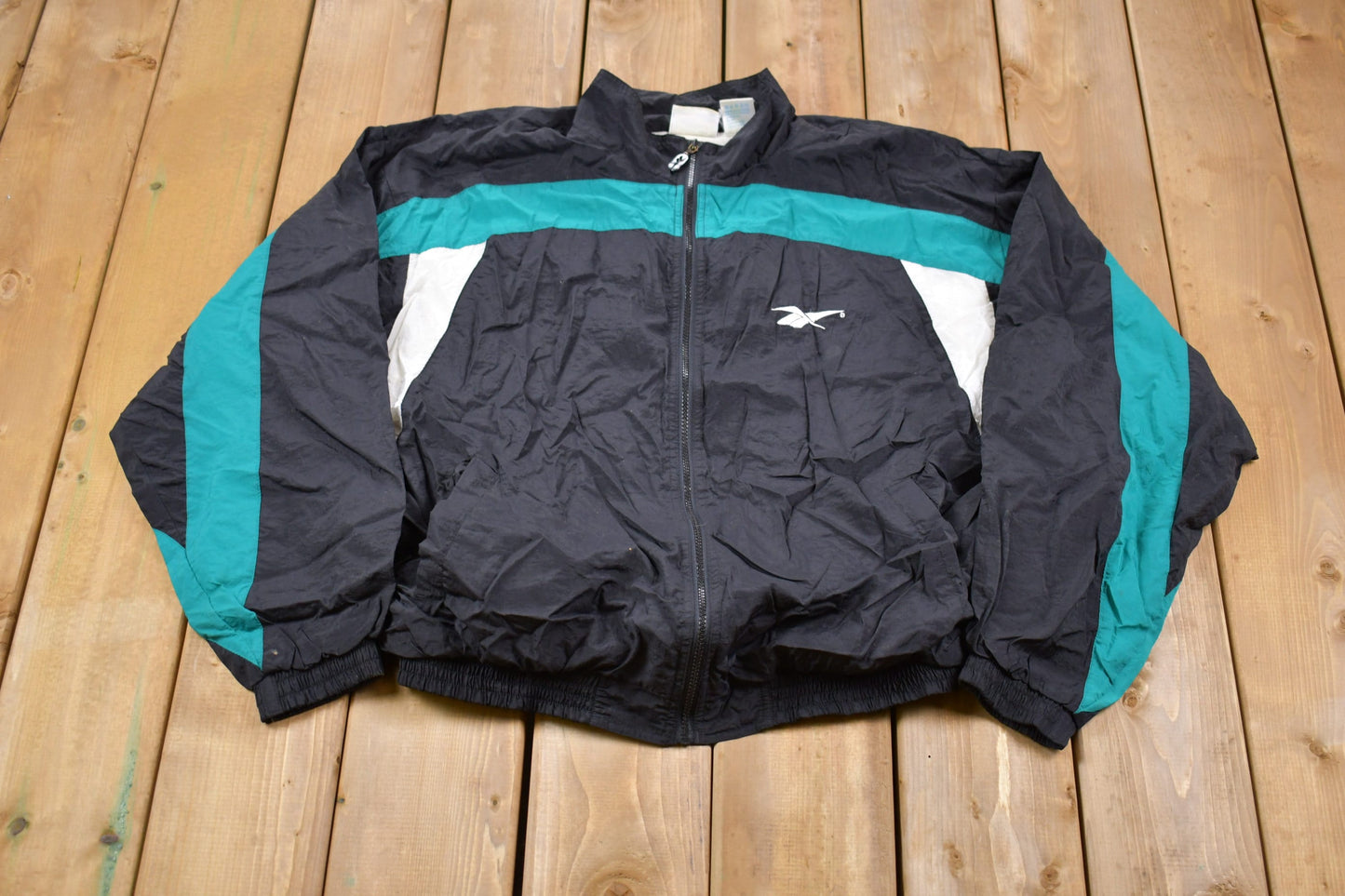 Vintage 1990s Reebok Full Zip Windbreaker Jacket / Embroidered / Athletic Spring Summer Sportswear / Streetwear / Athleisure