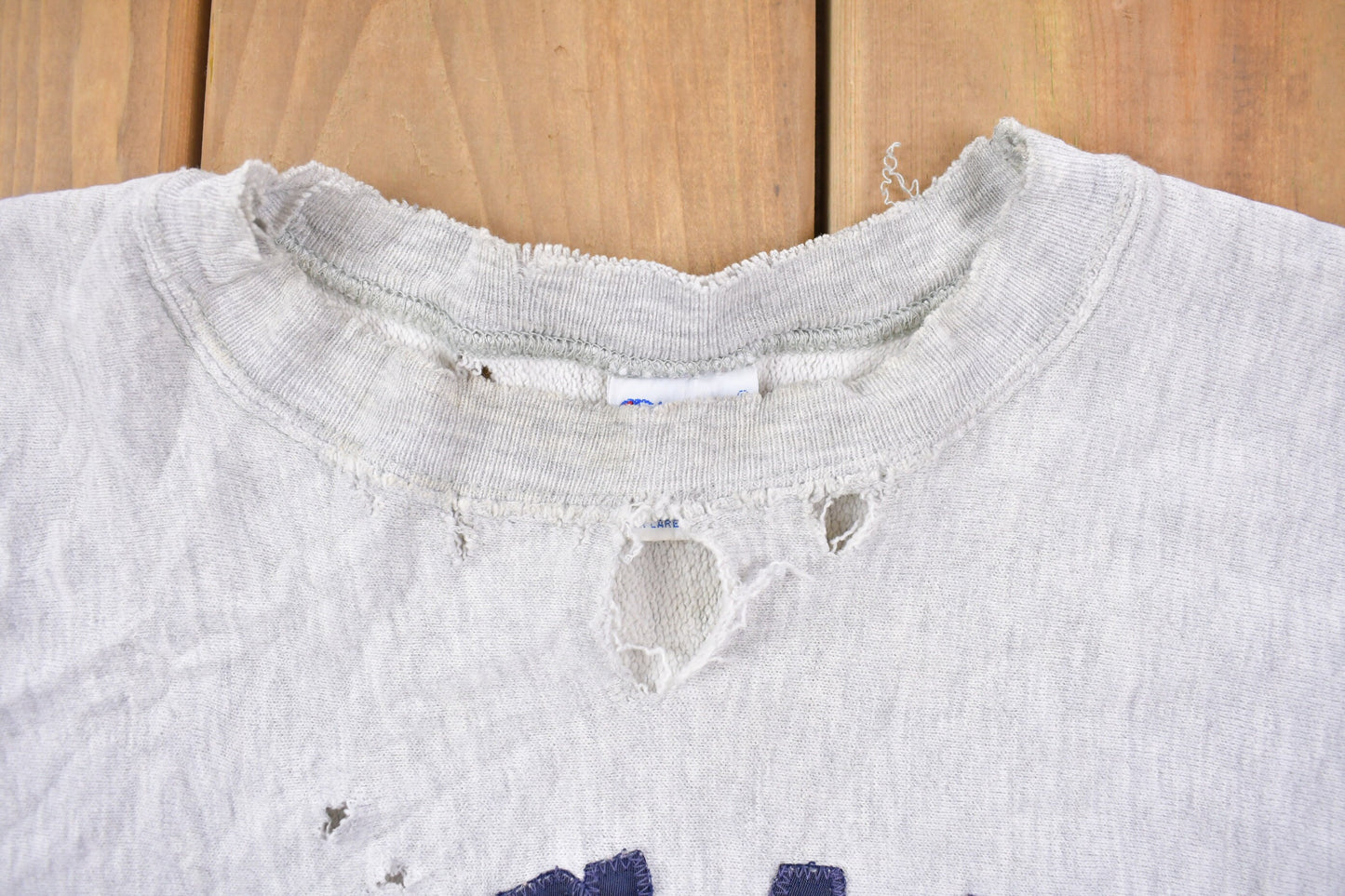 Vintage 1990s Champion Reverse Weave Distressed John Carroll Sweatshirt / Vintage Champion / Streetwear / Athleisure Sportswear