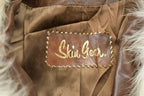 Vintage 1970s Leather Trench Coat With Fox Fur Collar