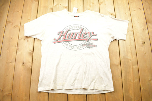 Vintage 1992 Harley Davidson Motorcycles T Shirt / Motorcycle Biker / Single Stitch / Made In USA / 80s / 90s Vintage
