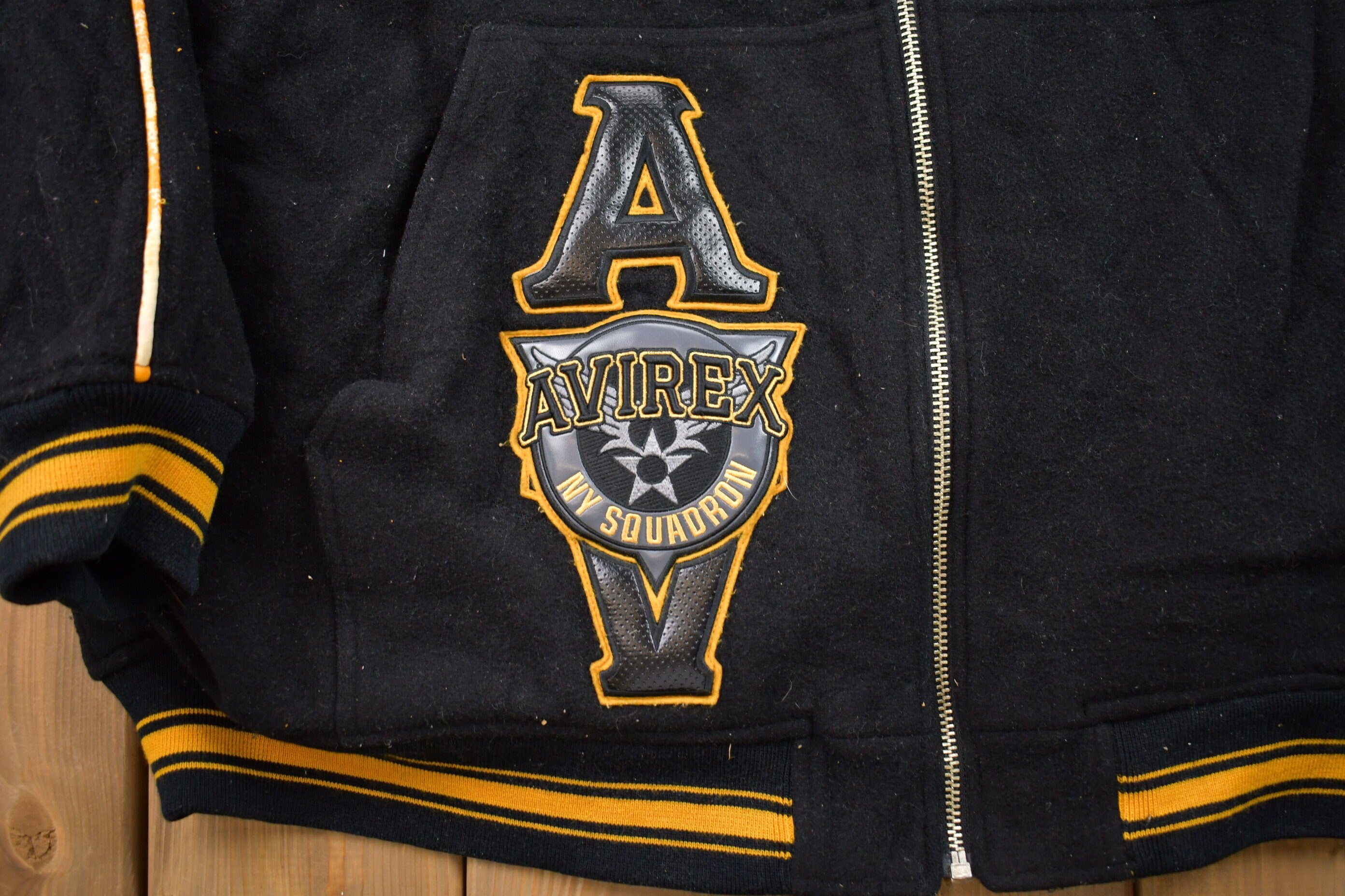 Vintage 1990s  Avirex New York Wool Varsity Jacket