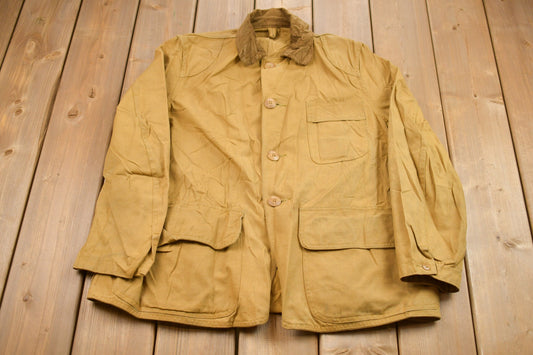 Vintage 1980s American Field Canvas Jacket / Button Up Jacket / Corduroy Collar / Vintage Chore Jacket / Streetwear Fashion / Chore Coat