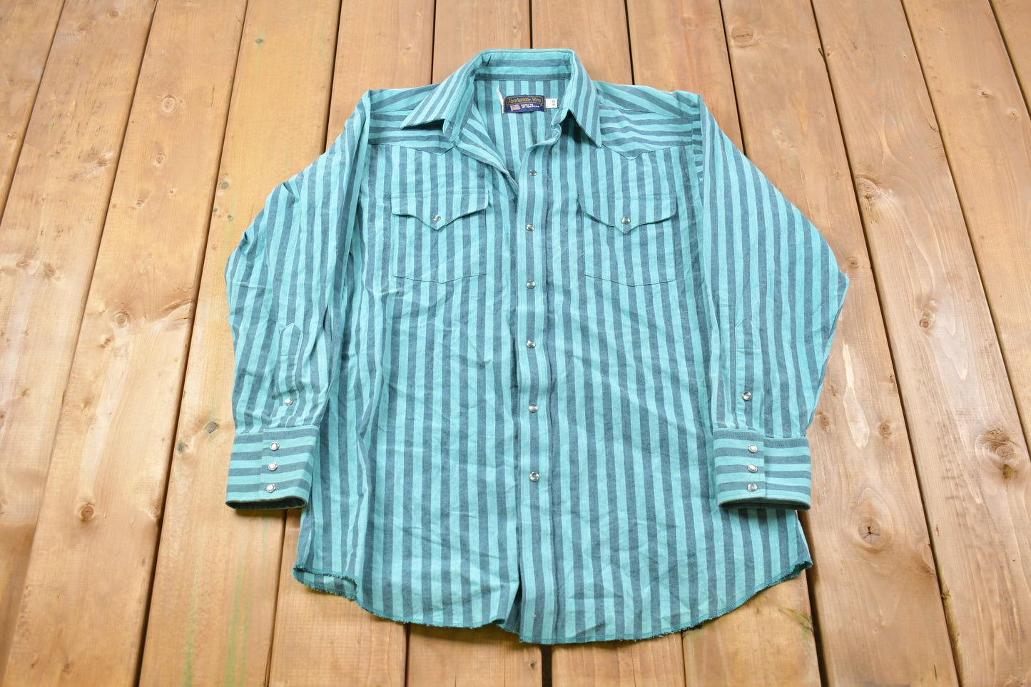 Vintage 1990s Panhandle Slim Striped Button Up Shirt / Made in USA / 1990s Button Up / Vintage Flannel / Casual Wear / Pattern Button Up