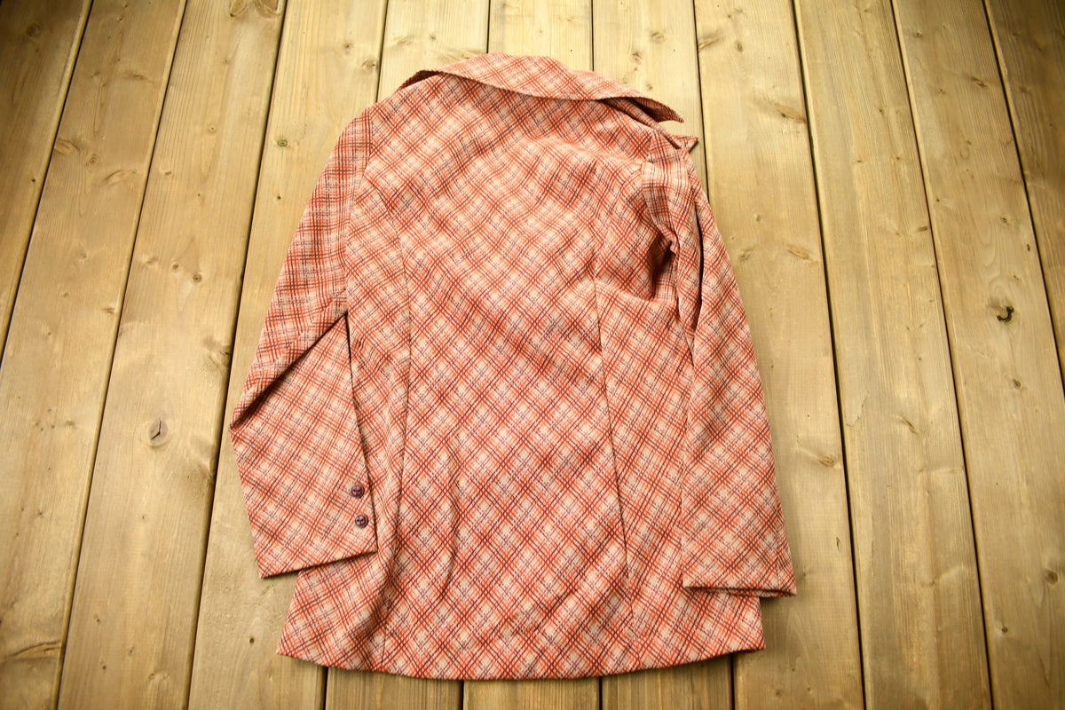 Vintage 1960s Jane Colby Button Up Argyle Blazer