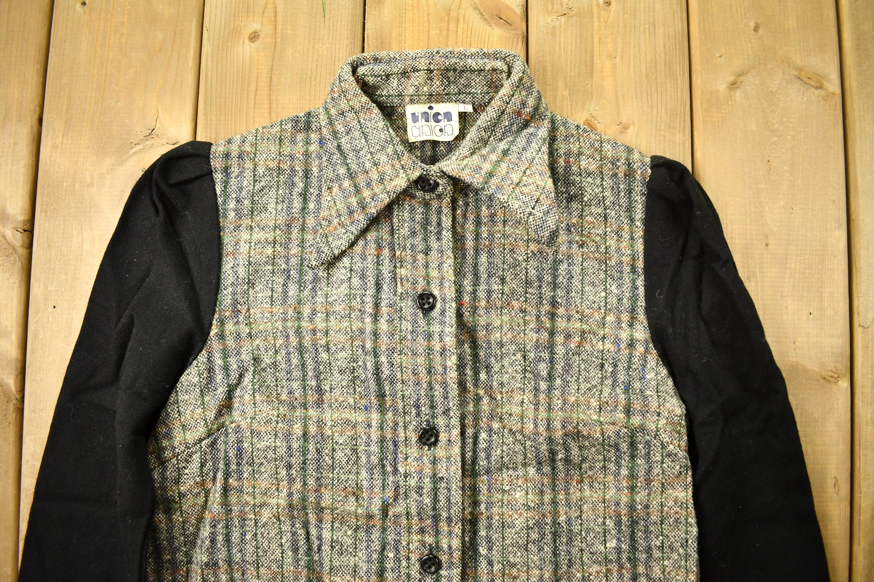 Vintage 1970s Button Up Plaid Shirt