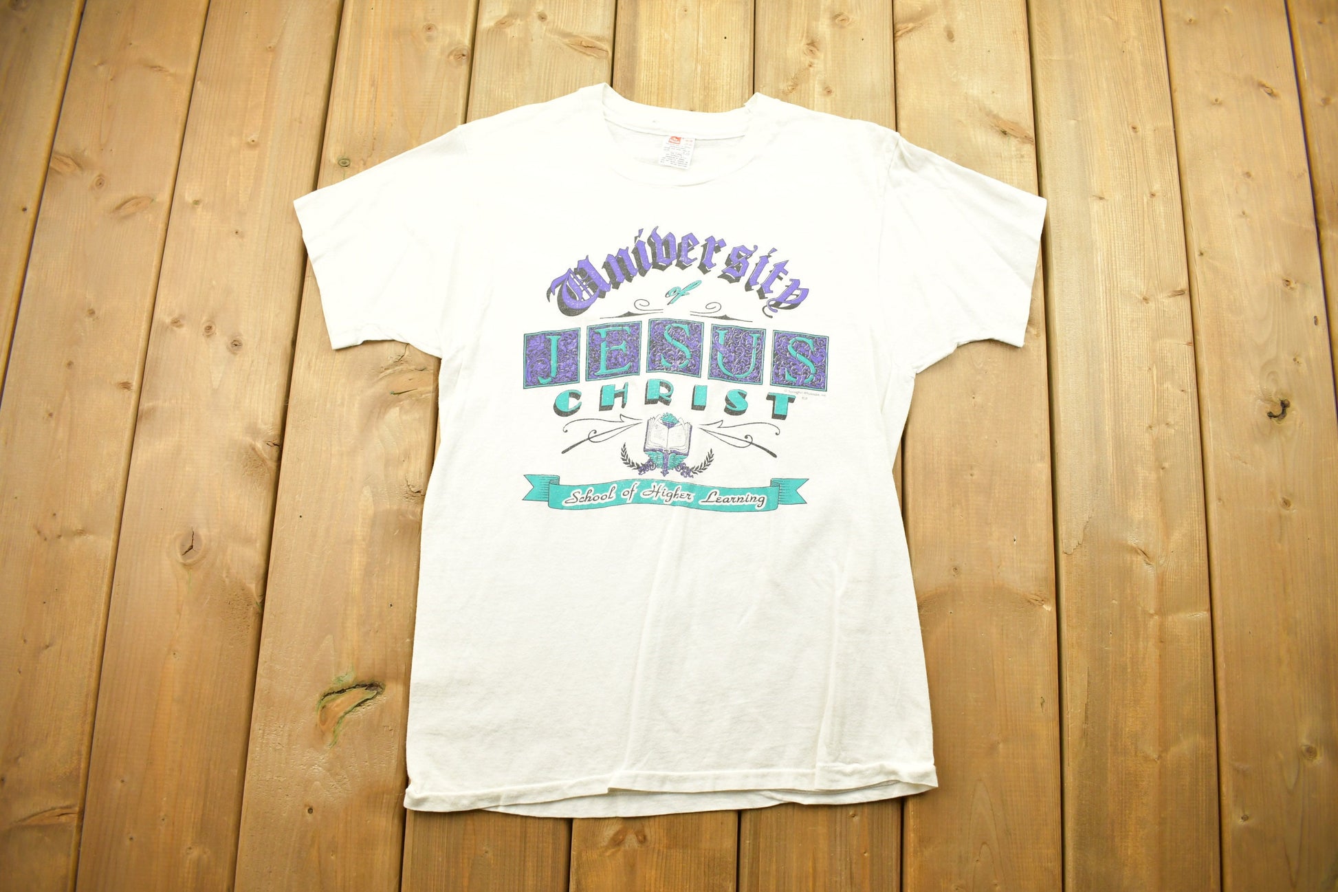 Vintage 1980s University Of Jesus Christ Graphic T-Shirt