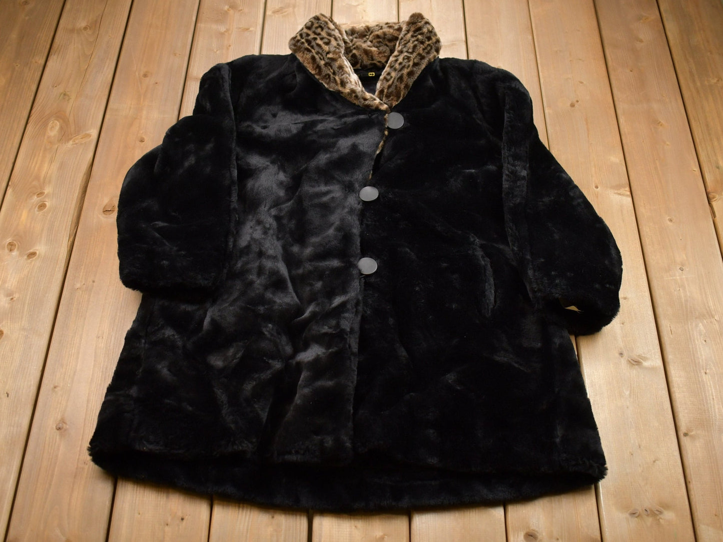 Vintage 1980s Shiff Full Length Fur Coat / Winter Outerwear / Streetwear Fashion / Full Length / Black Fur