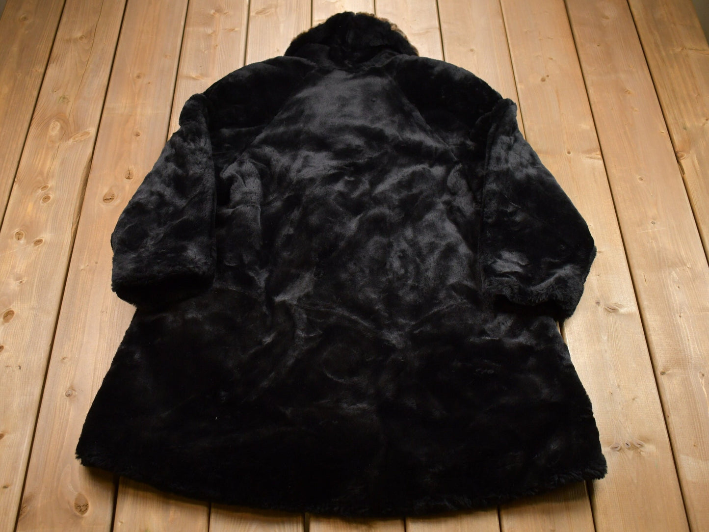 Vintage 1980s Shiff Full Length Fur Coat / Winter Outerwear / Streetwear Fashion / Full Length / Black Fur