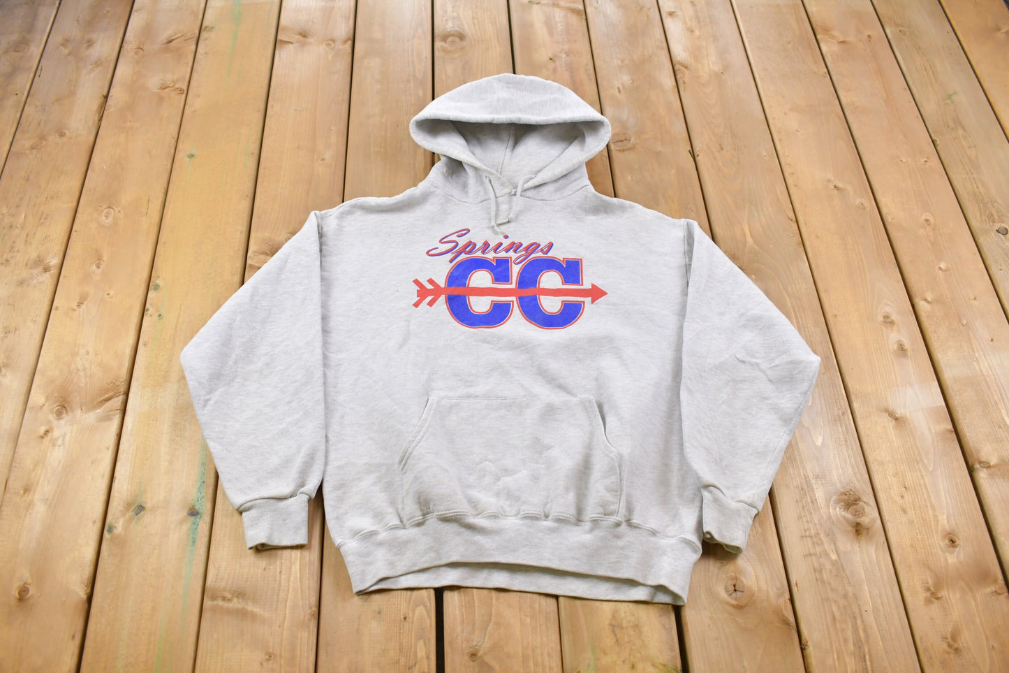 Vintage 1990s Springs CC Graphic Hoodie / 90s Hoodie / Vintage Sweater / 90s / Vintage Hoodie / Graphic Print / American Vintage