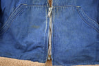 Vintage 1970s Denim Jean Sherpa Lined Full Zip Jacket