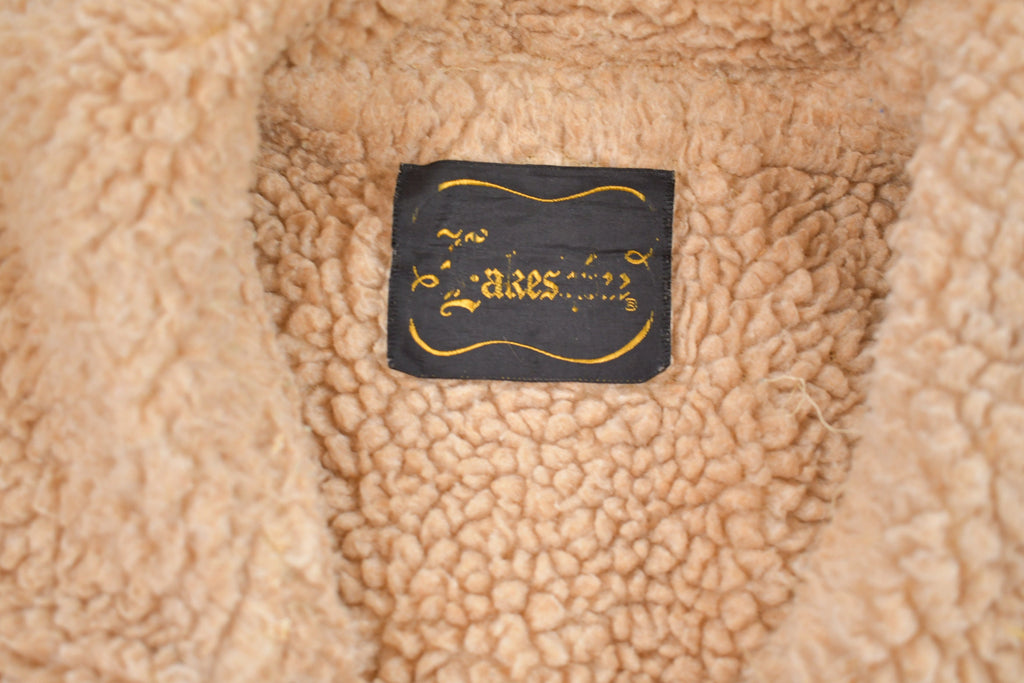 Vintage 1970s Denim Jean Sherpa Lined Full Zip Jacket