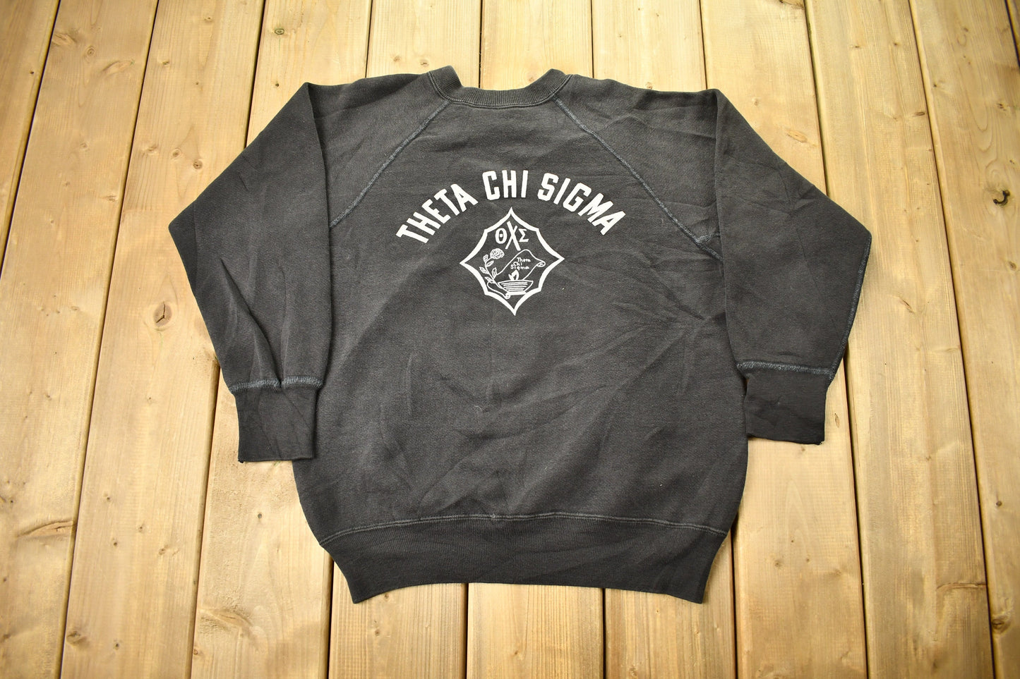 Vintage 1950s Theta Chi Sigma Champion Raglan Crewneck Sweatshirt