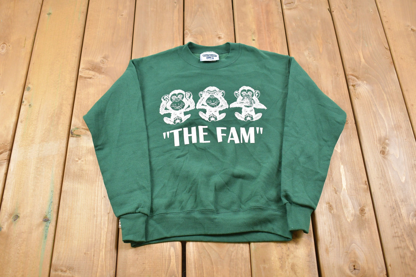 Vintage 1990s Lee "The Fam" Crewneck Sweatshirt / Made in USA / 90s Crewneck / Family Vintage / Athleisure / Streetwear / Cute Cartoon