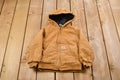 Vintage 1990s Kids Carhartt Hooded Jacket  Workwear  Streetwear  Made In USA  90s  Fleece Lined Jacket  Distressed Carhartt