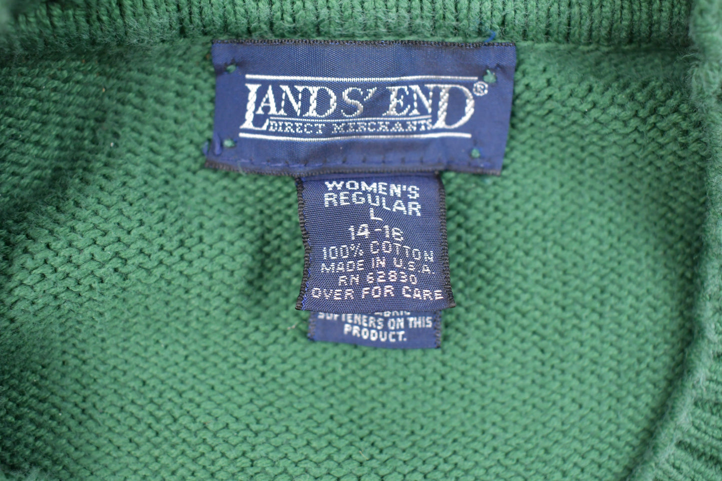 Vintage Land's End Knitted Sweater / Vintage 90s Crewneck / Pattern Sweater / Outdoor / Hand Knit / Pullover Sweatshirt