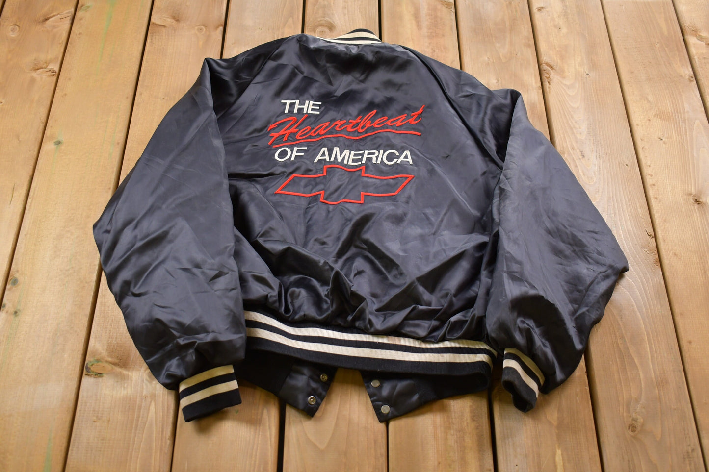 Vintage 1980s Chevrolet Pro Fit Satin Bomber Jacket / Athleisure / Streetwear / Athletic Sportswear / Streetwear / Made In USA