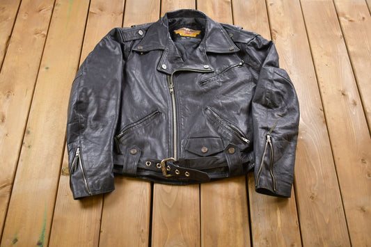 Vintage 1990s Harley Davidson Leather Biker Jacket / Fall Outerwear / Leather Coat / Winter Outerwear / Streetwear Fashion / Made In USA