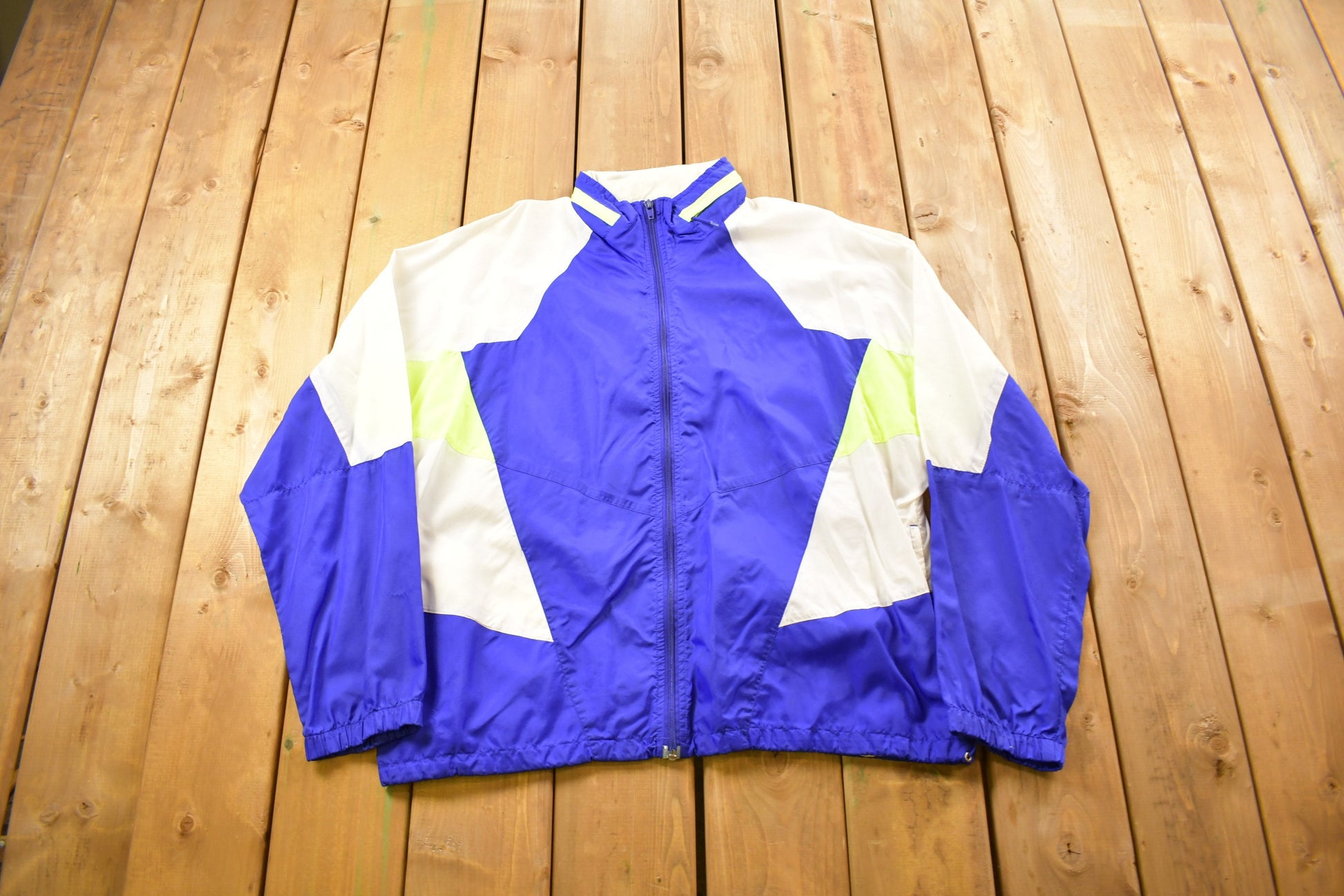 Vintage 1990s Nike Grey Tag Color Block Windbreaker Jacket